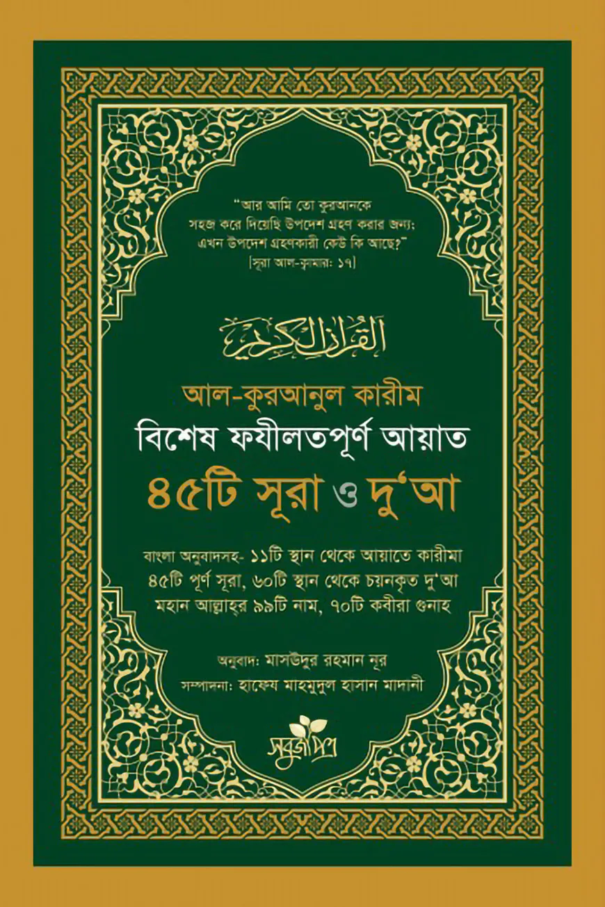 বিশেষ ফযীলতপূর্ণ আয়াত, ৪৫টি সূরা ও দু‘আ