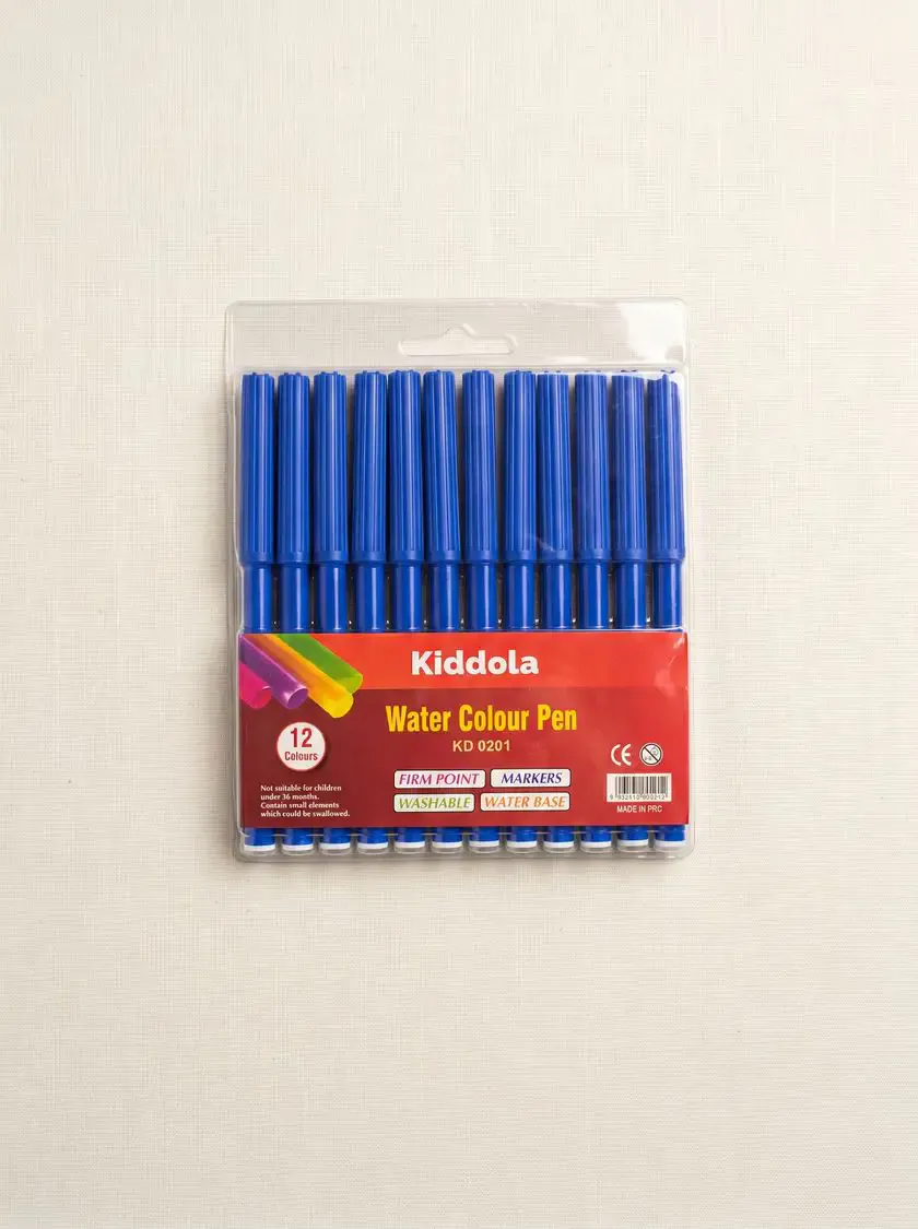 12 water color pen (blue) kiddola ১২ টা ওয়াটার কালার পেন (ব্লু কালার)