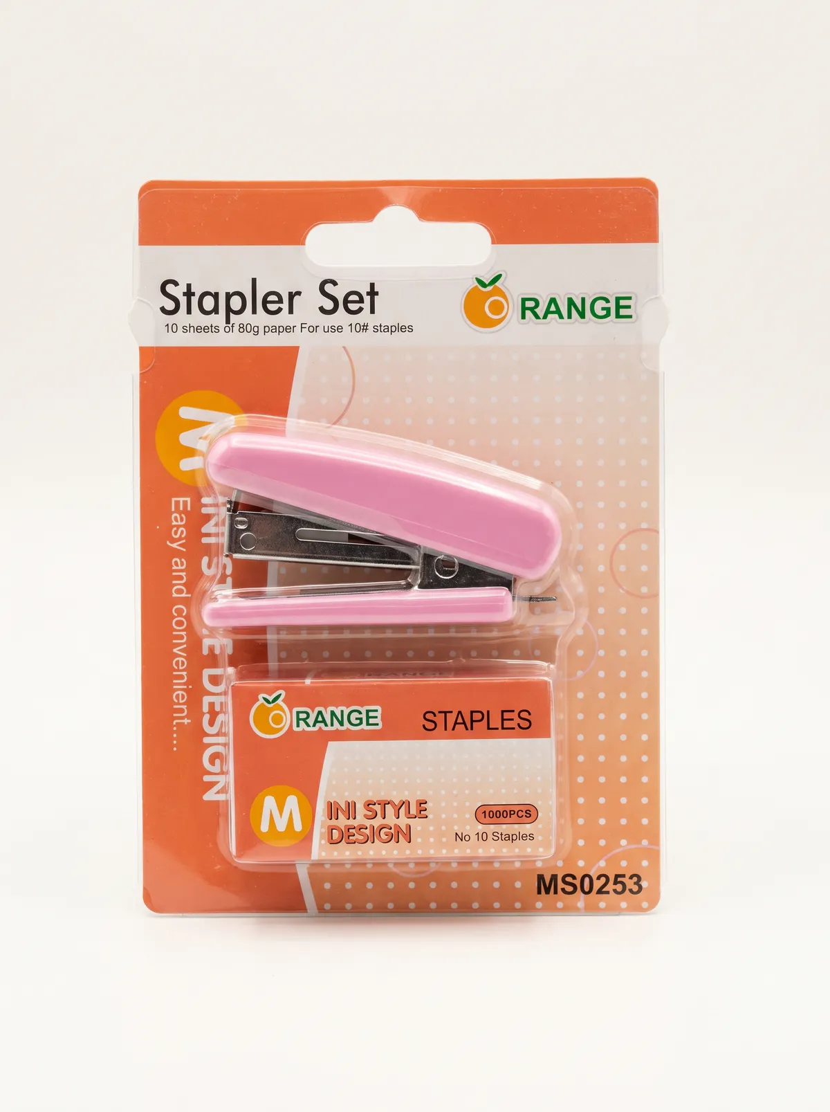 Orange Mini Stapler set অরেঞ্জ মিনি স্ট্যাপলার সেট