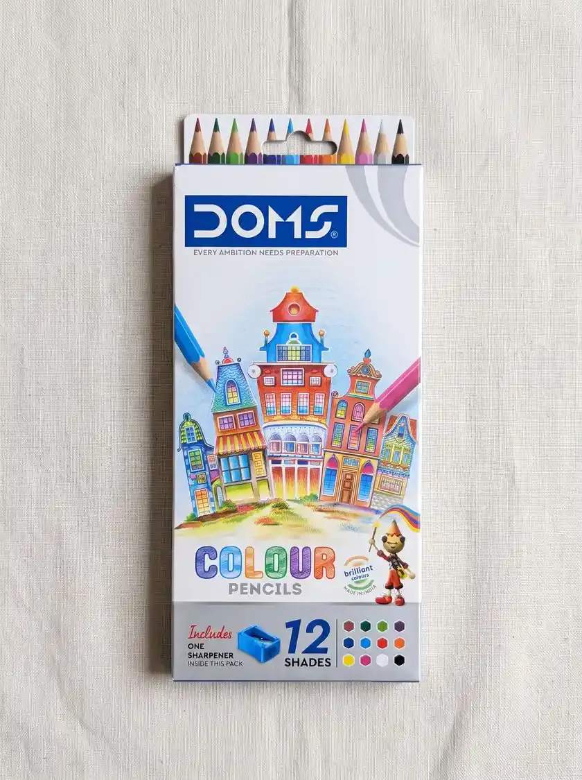 DOMS 12 Shade Round Shaped Color Pencils ডমস ১২ শেড কালার পেন্সিল