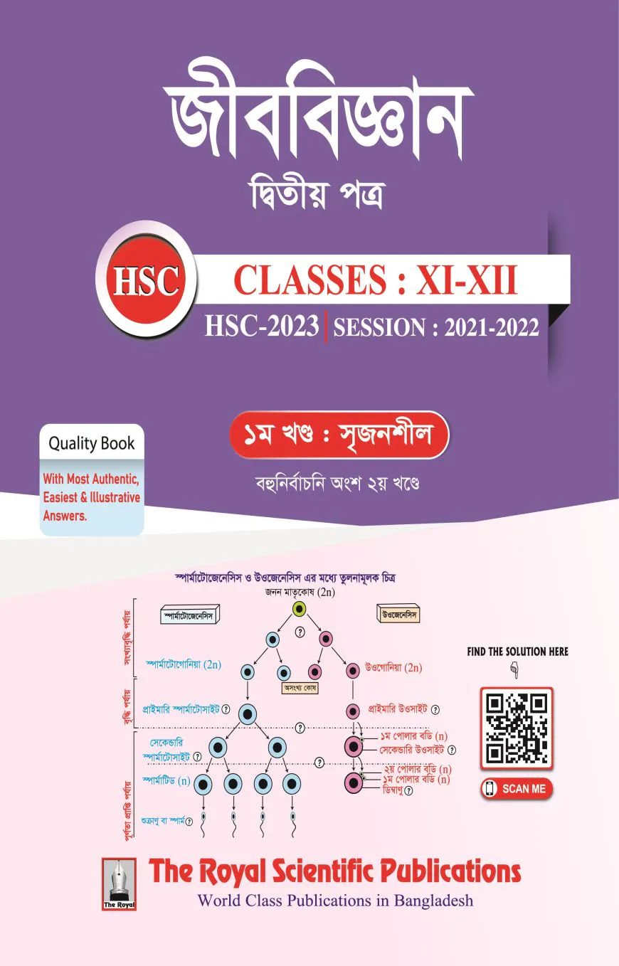 জীববিজ্ঞান দ্বিতীয় পত্র (একাদশ-দ্বাদশ শ্রেণি ও এইচএসসি পরীক্ষা ২০২৩)
