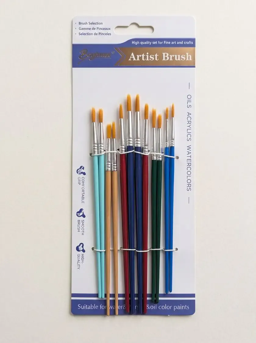 Acrylic Paint Brush Set, 1 Packs  Watercolor Brushes , Nylon Hair Brushes এক্রাইলিক পেইন্ট ব্রাশ, ওয়াটার কালার ব্রাশ, নাইলন হেয়ার ব্রাশ