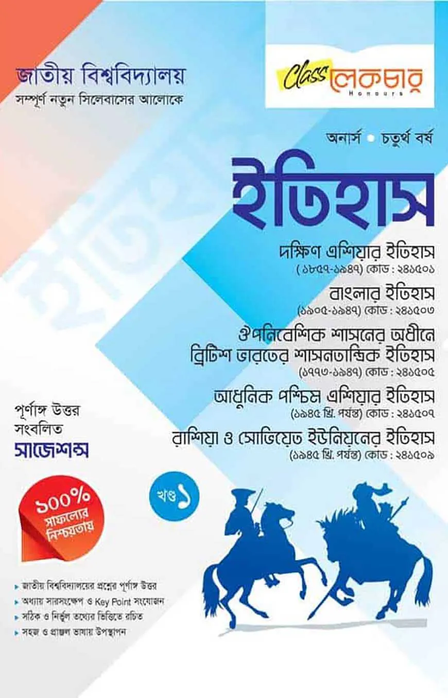 ইতিহাস পার্ট ১ অনার্স ৪র্থ বর্ষ ( জাতীয় বিশ্ববিদ্যালয় )